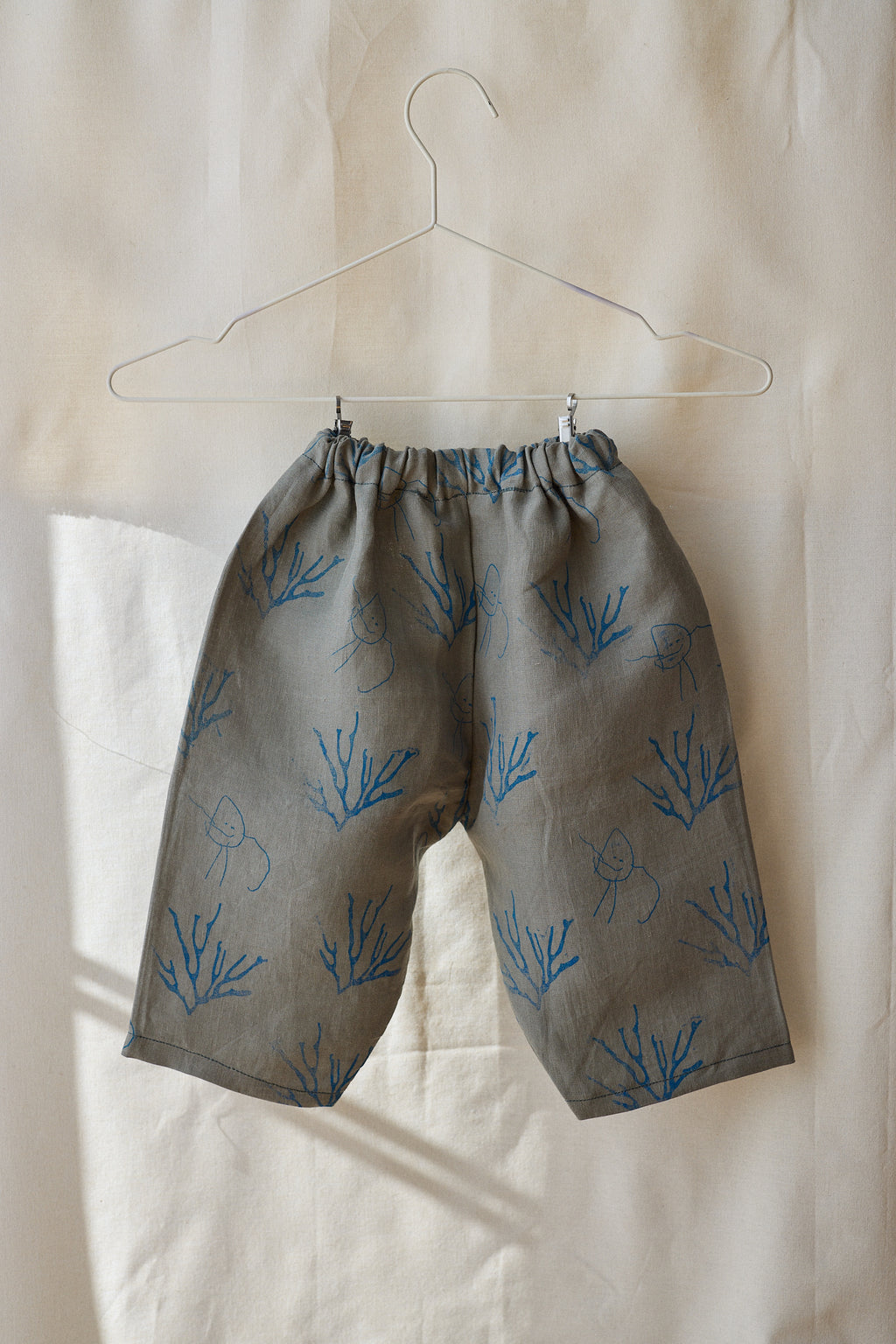 Wtu pants lino verde estampa azul ÚNICO